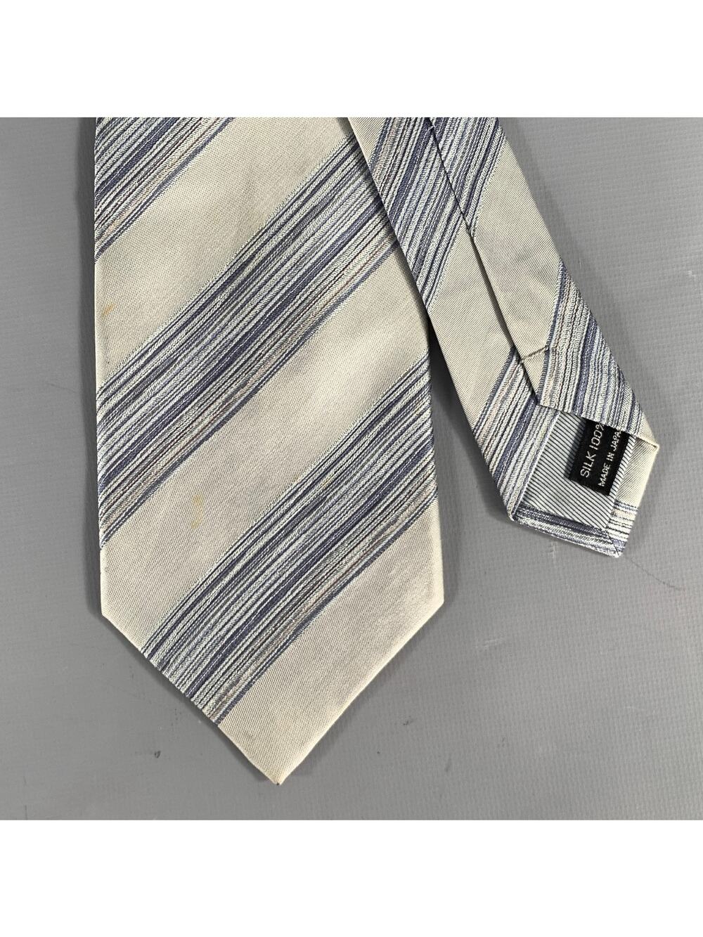 ISSEY MIYAKE Gray Light Blue Jacquard Silk Tie